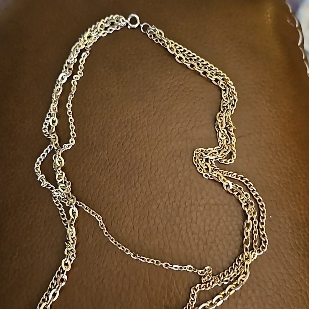 3/$30 Dainty Goldtone Layered Chain Necklace